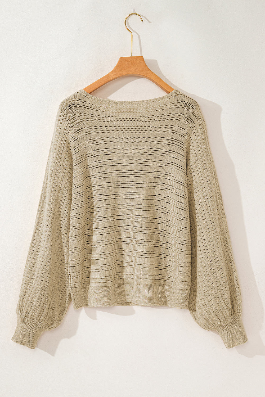 Boat Neck Long Sleeve Knit Top