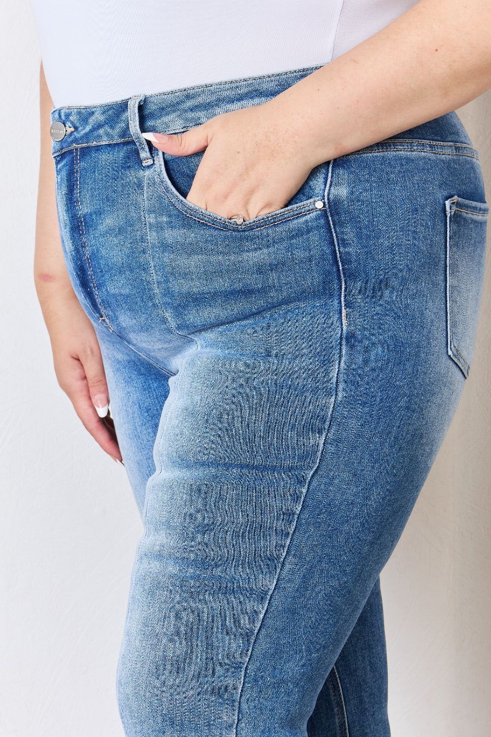 Full Size High Rise Ankle Flare Jeans