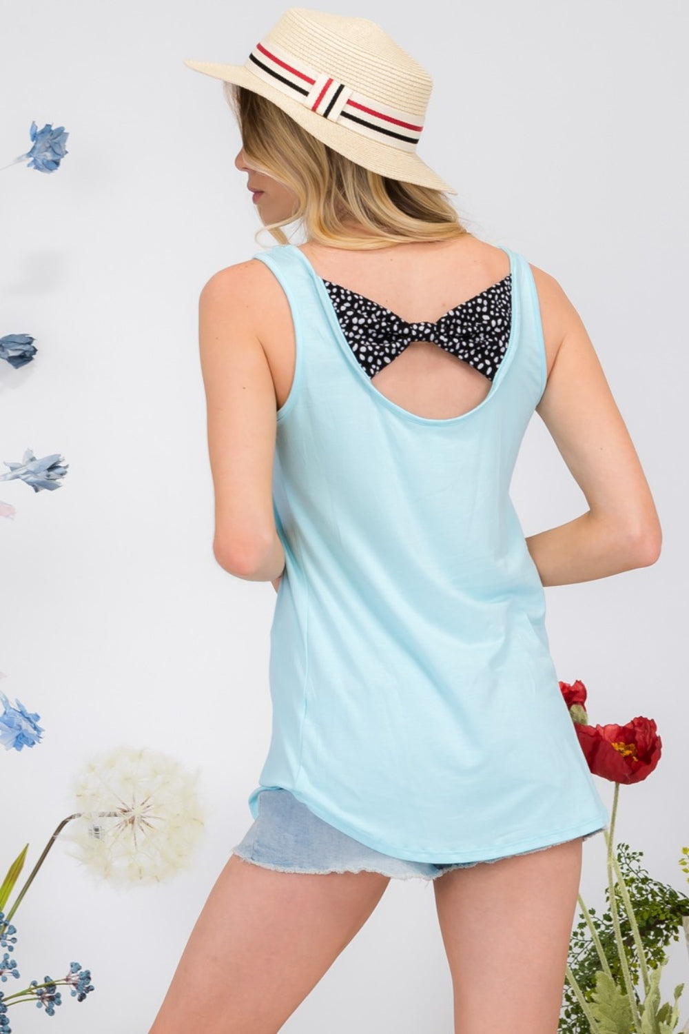 Back Contrast Bow Tie Tank