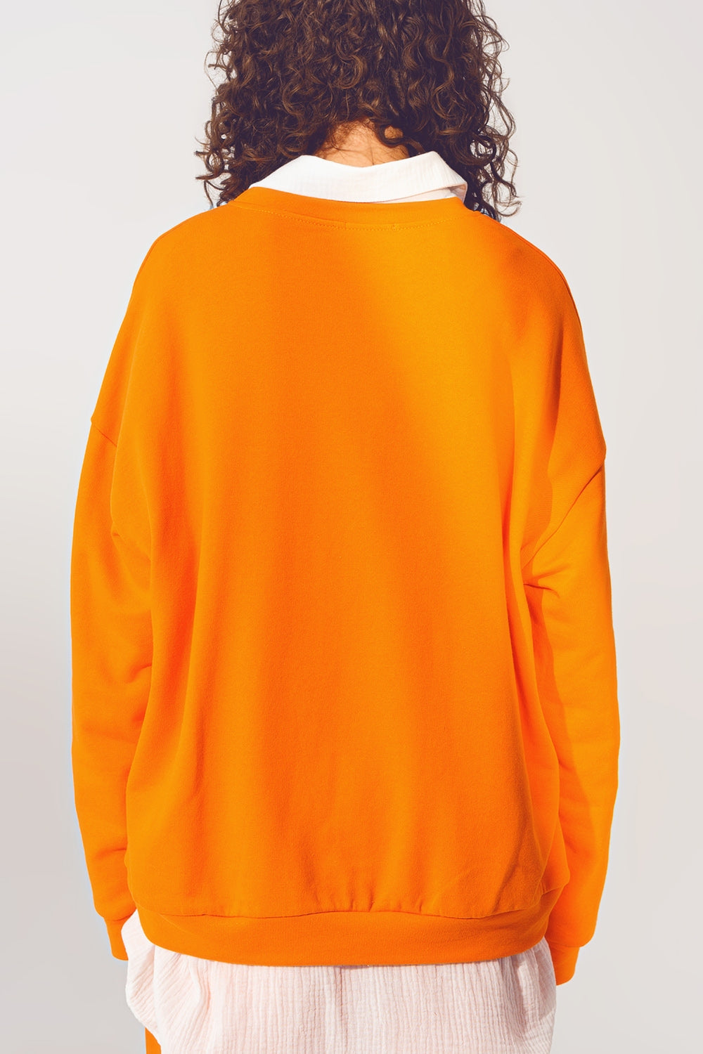 l'Amour Text Sweatshirt in Orange