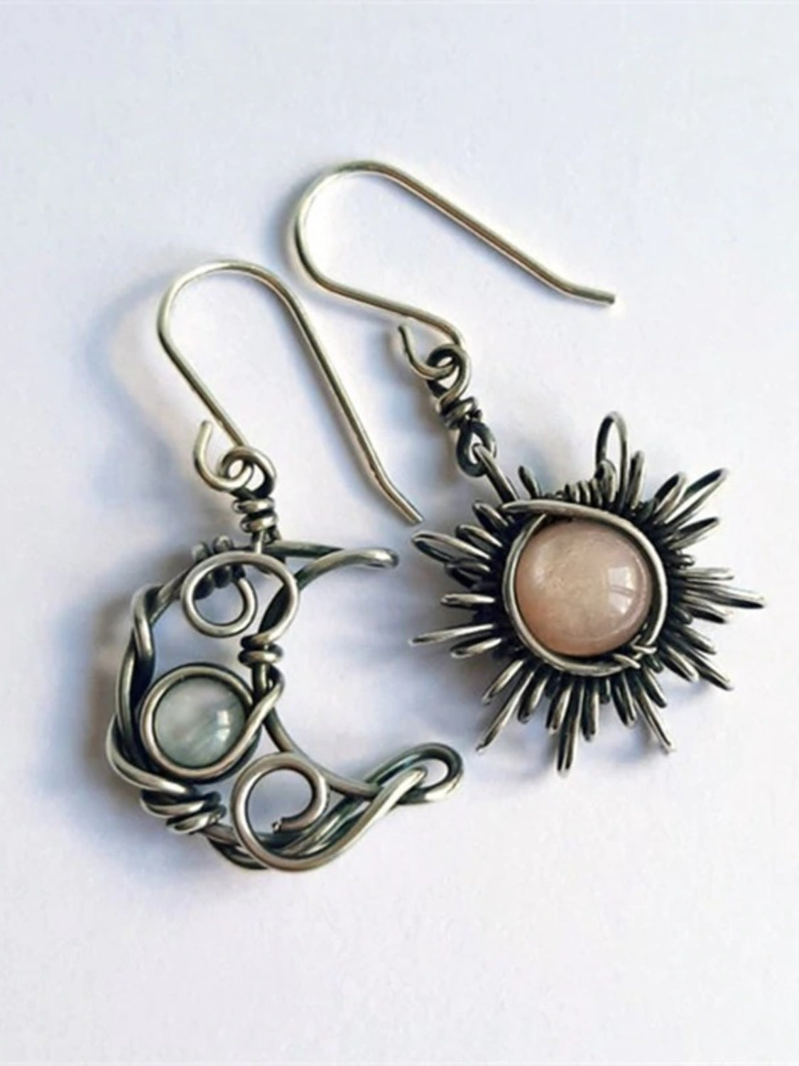 Alloy Moon & Sun Dangle Earrings