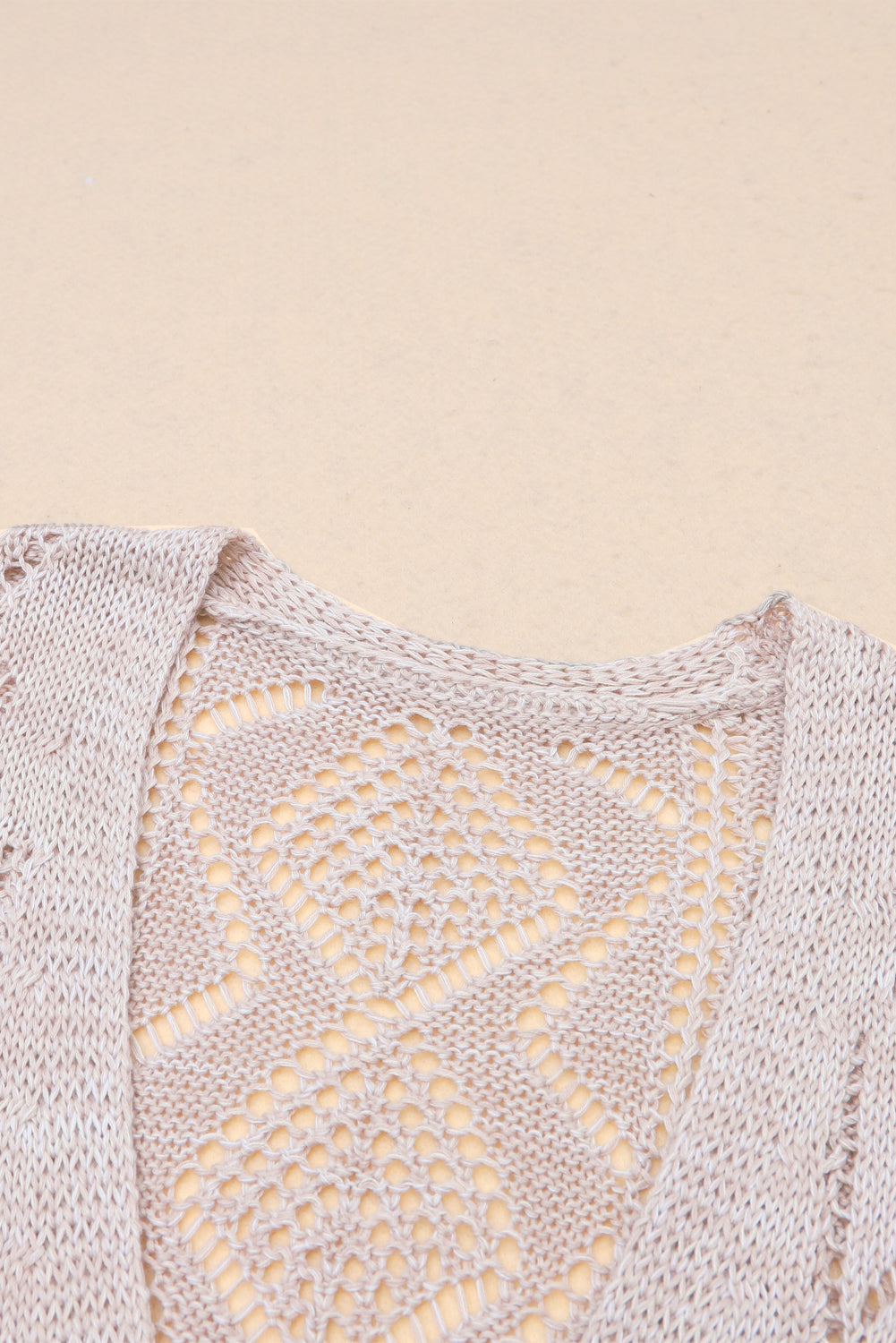 Hollow-Out Openwork Knit Cardigan