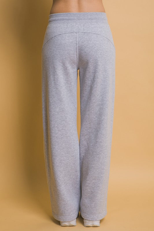 Drawstring Wide Leg Sweatpants with Pockets