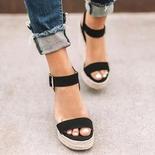 Open Toe High Heel Wedge Sandals