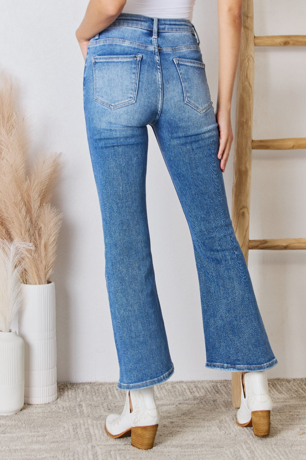 Full Size High Rise Ankle Flare Jeans