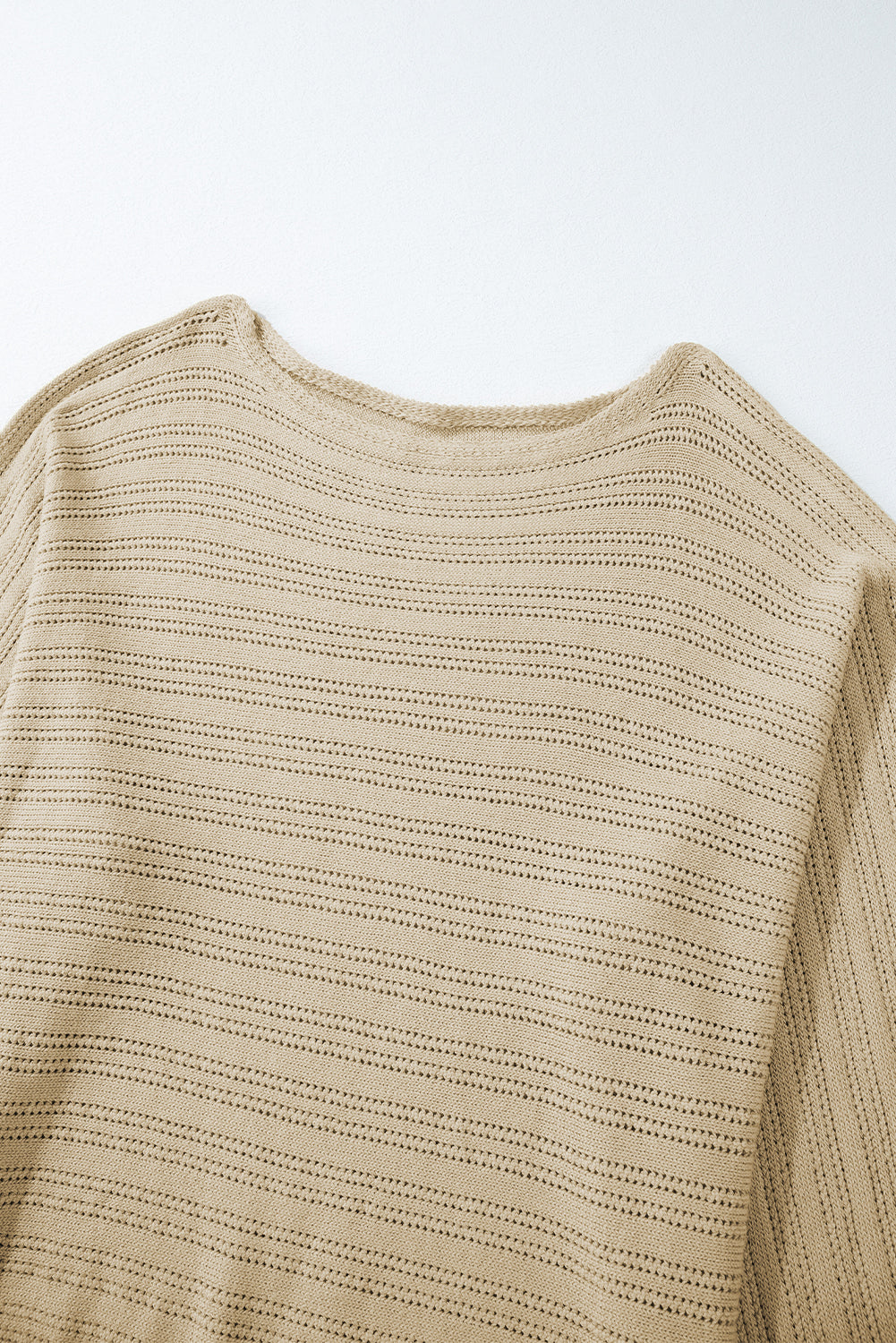 Boat Neck Long Sleeve Knit Top