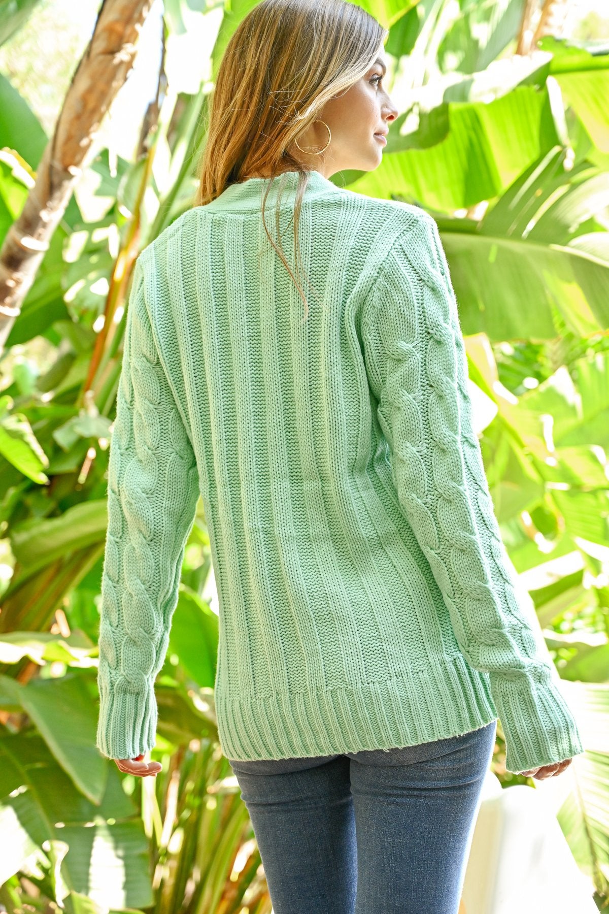 Cable Knit Sweater With Pockets