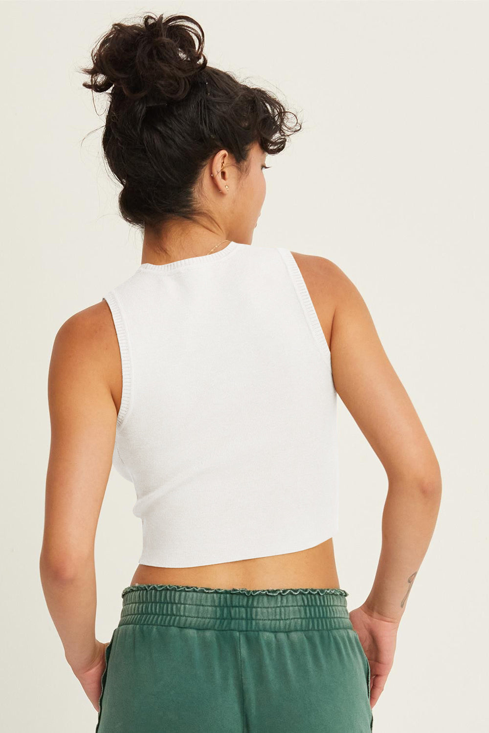 Ribbed Knit Cropped Tank