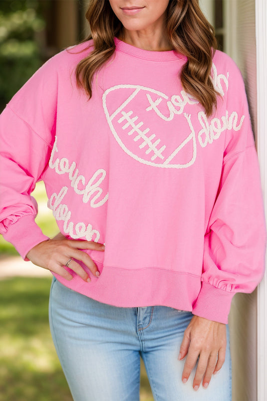 Football Round Neck Long Sleeve Sweatshirt