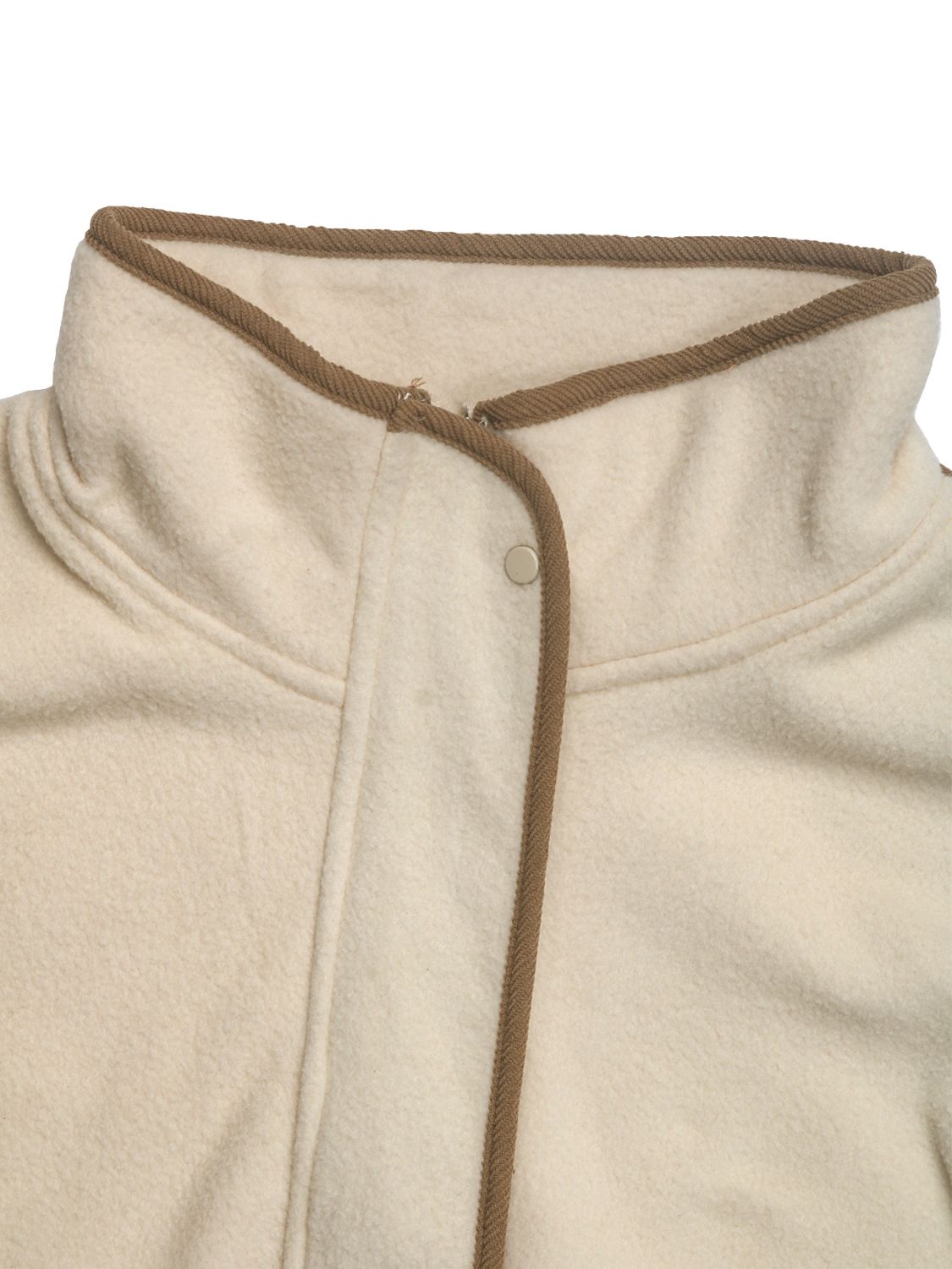 Polar Fleece Zip Up Dropped Shoulder Jacket