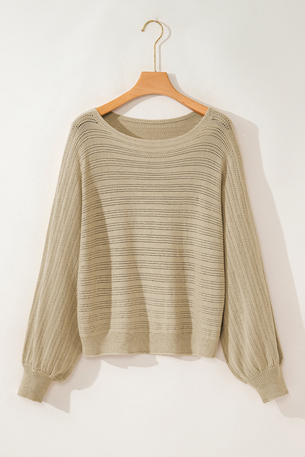 Boat Neck Long Sleeve Knit Top